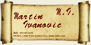 Martin Ivanović vizit kartica
